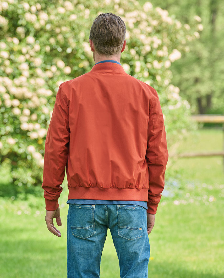 Men’s blouson ”English Lumber” with velvety feel in burnt orange