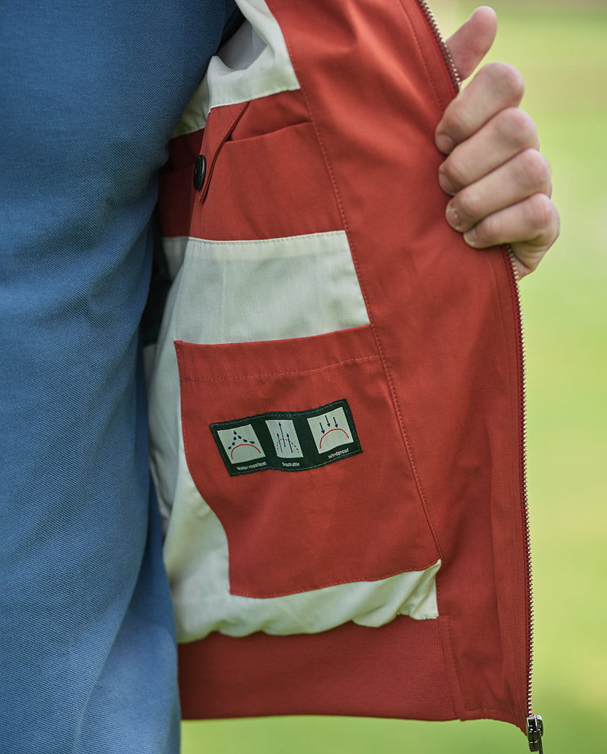 Men’s blouson ”English Lumber” with velvety feel in burnt orange