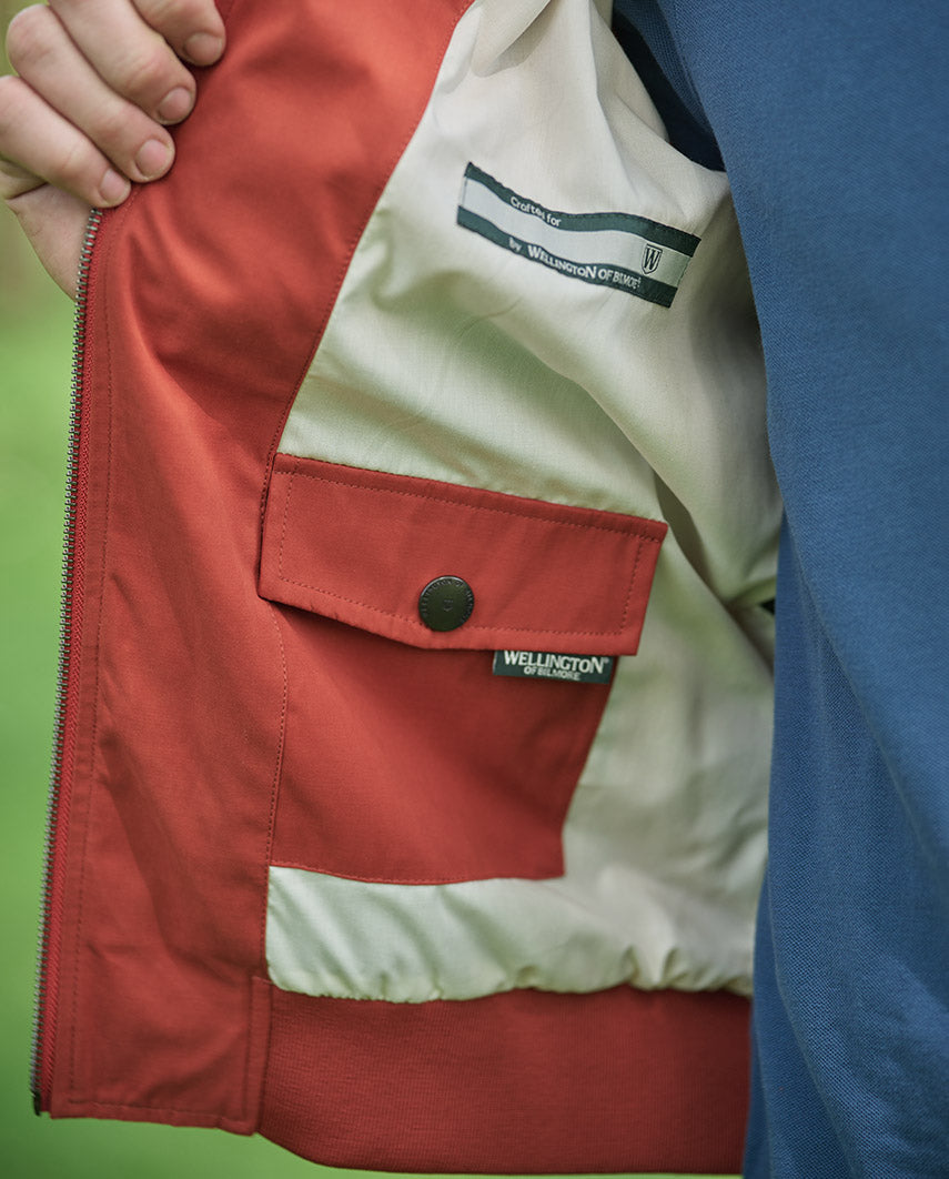 Men’s blouson ”English Lumber” with velvety feel in burnt orange