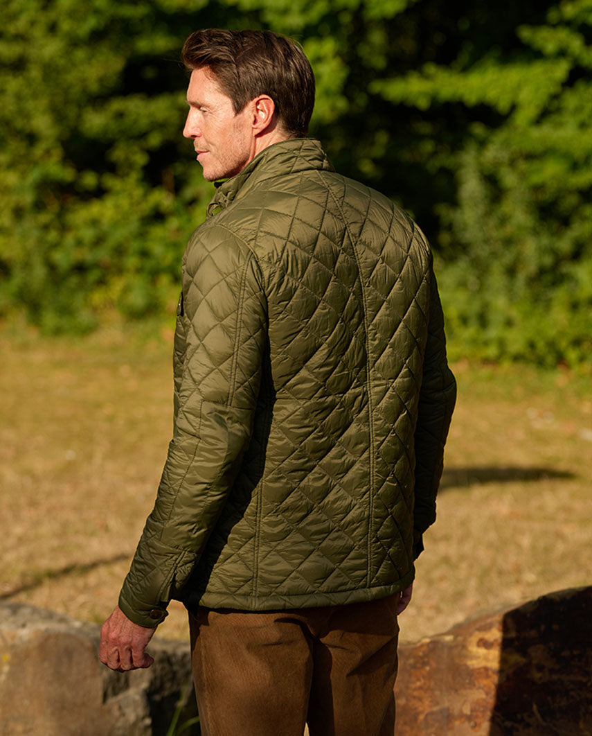 Quilted jacket ”Lingfield” for men in khaki