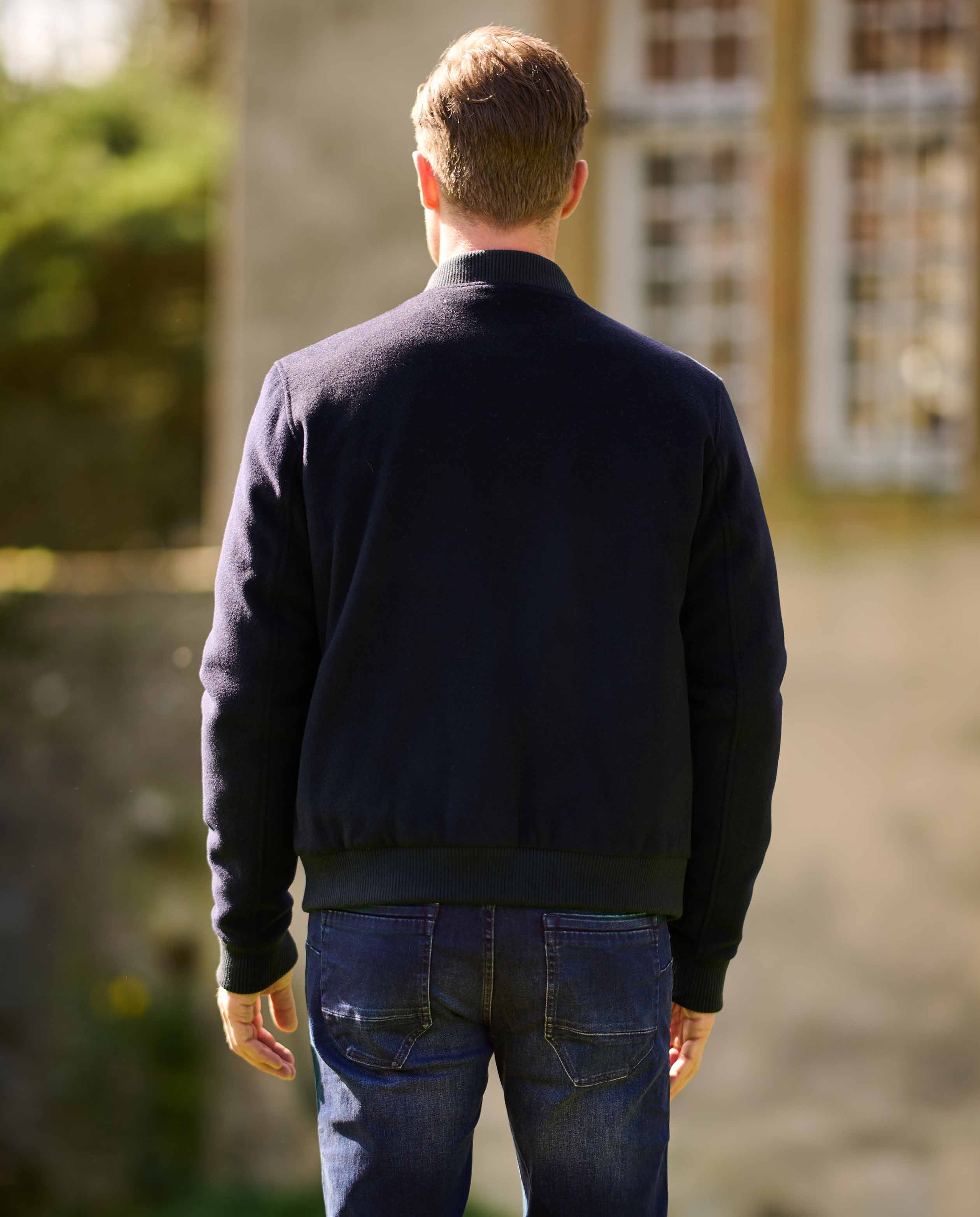 Herren Blouson ”Lumber” aus Woll-Kaschmir Qualität in navy