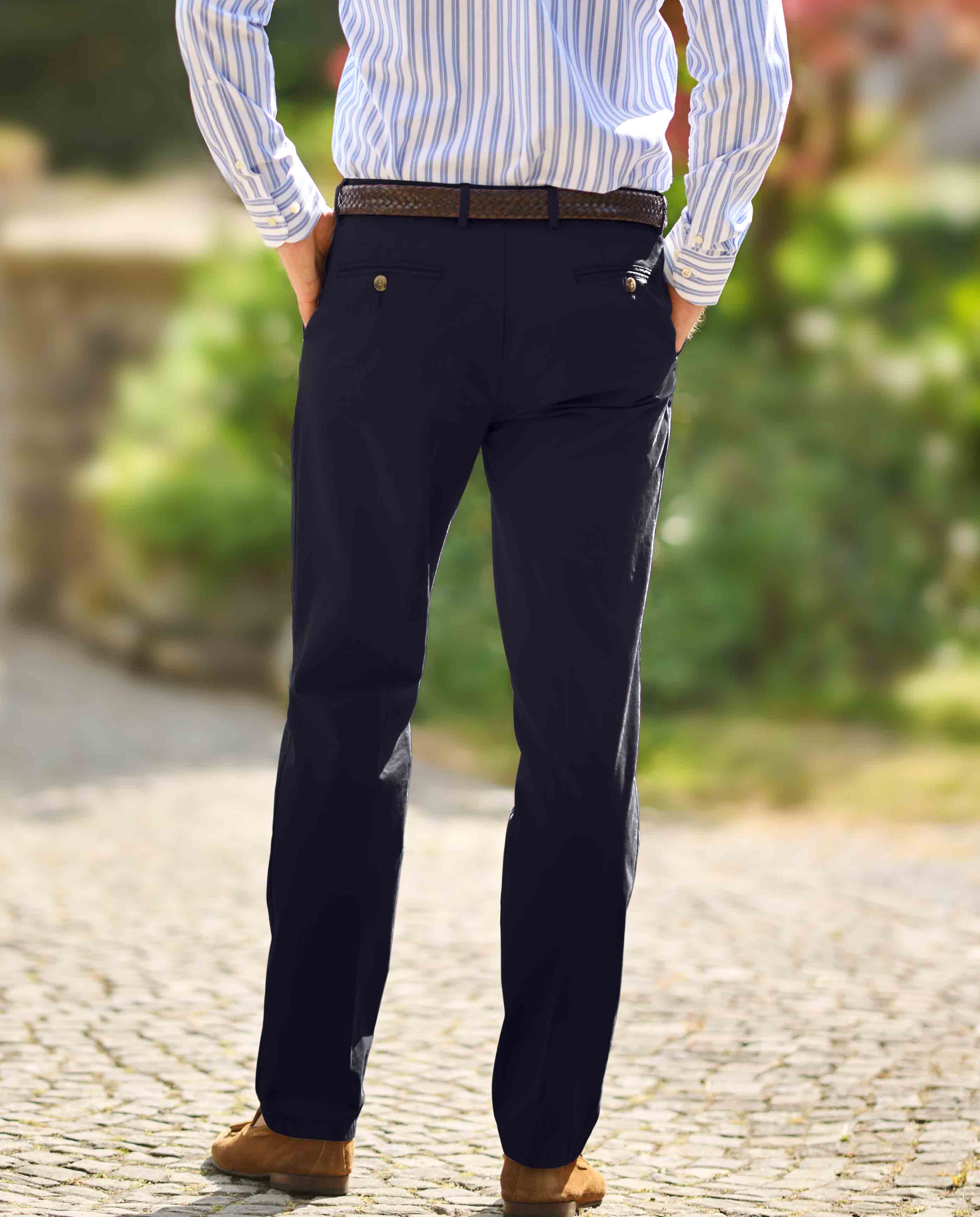 Herren-Winter-Chino ‘Mr. Jones’ in Navy – Premium Pima-Cotton