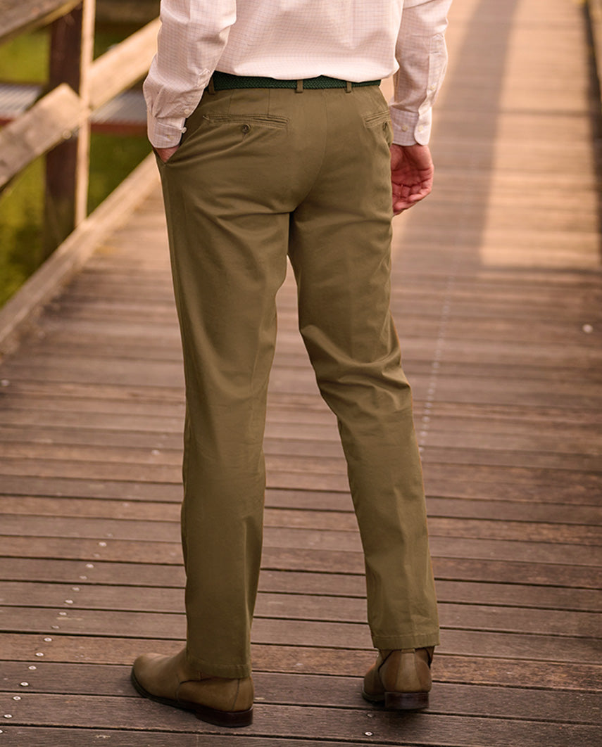 Men's winter chinos 'Mr. Jones' in Mud - Premium Pima Cotton