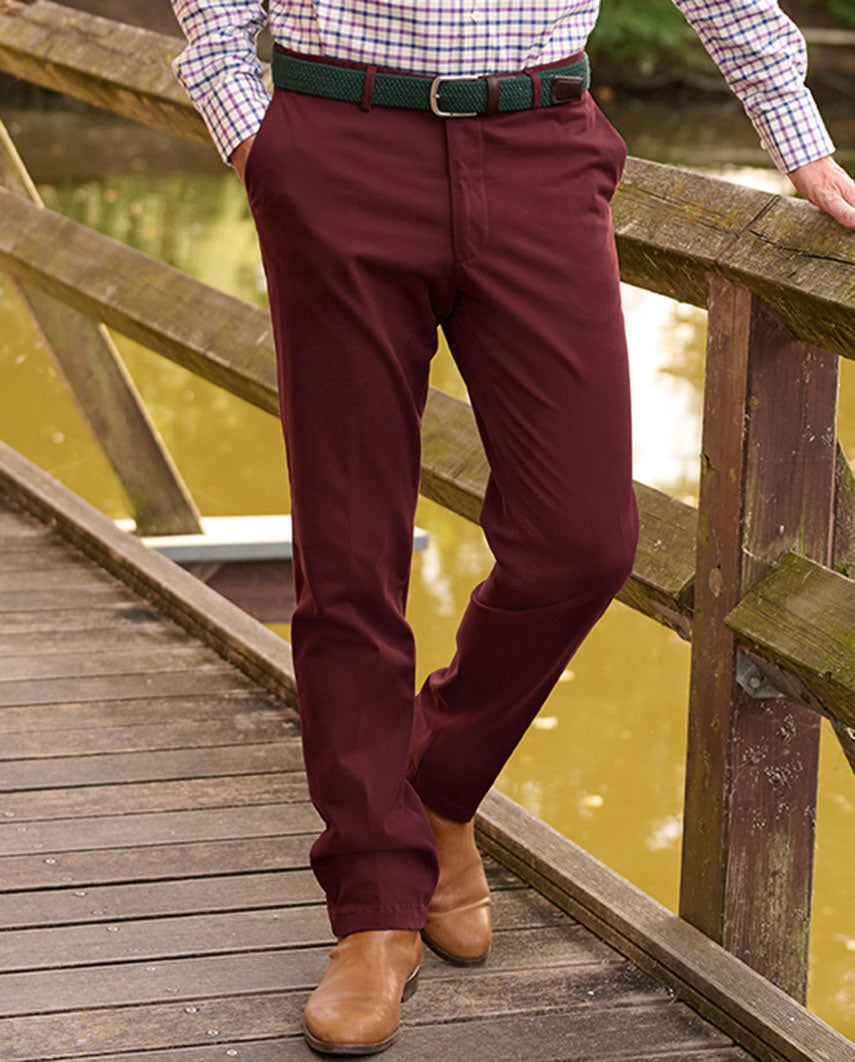 Herren-Winter-Chino ‘Mr. Jones’ in rot – Premium Pima-Cotton
