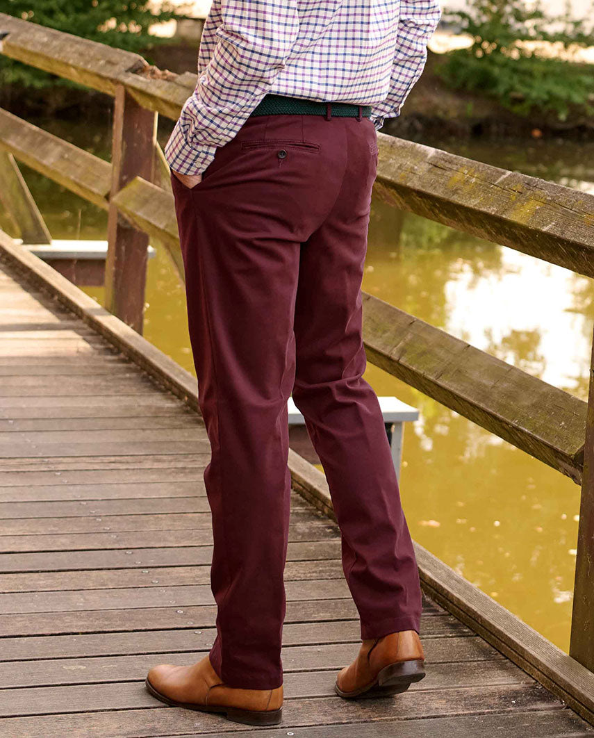 Herren-Winter-Chino ‘Mr. Jones’ in rot – Premium Pima-Cotton