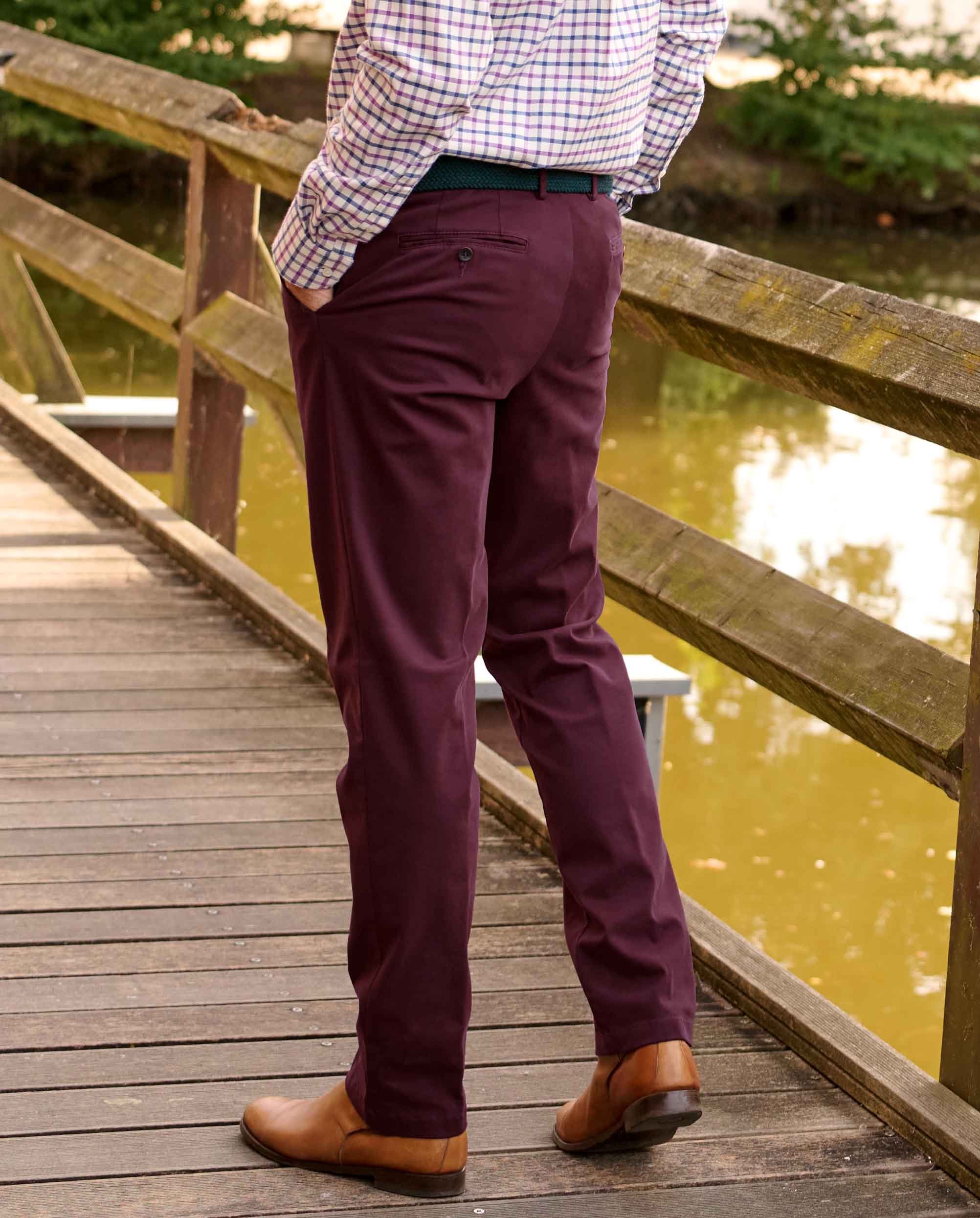 Herren-Winter-Chino ‘Mr. Jones’ in Merlot – Premium Pima-Cotton