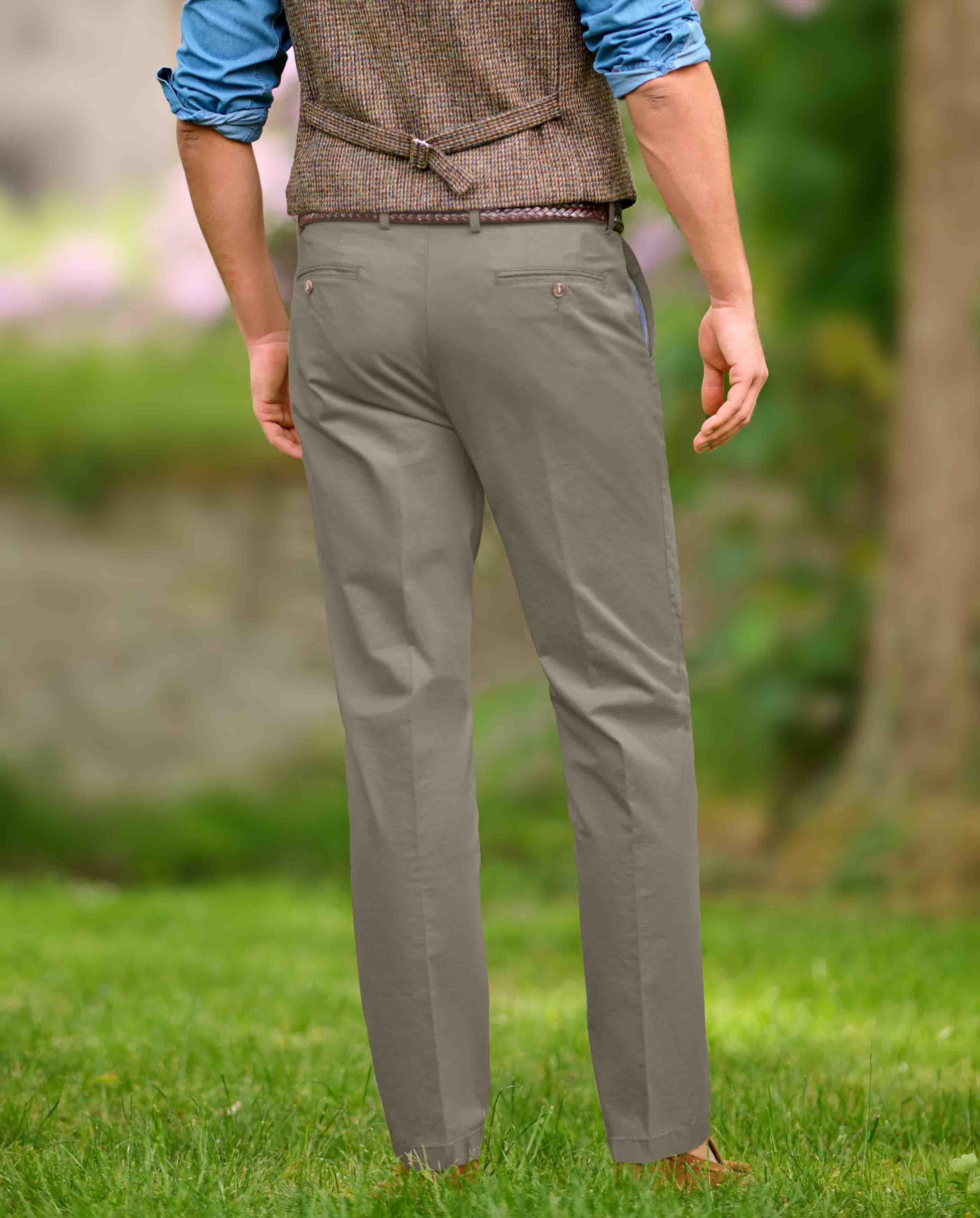 Herren-Winter-Chino ‘Mr. Jones’ in stone – Premium Pima-Cotton