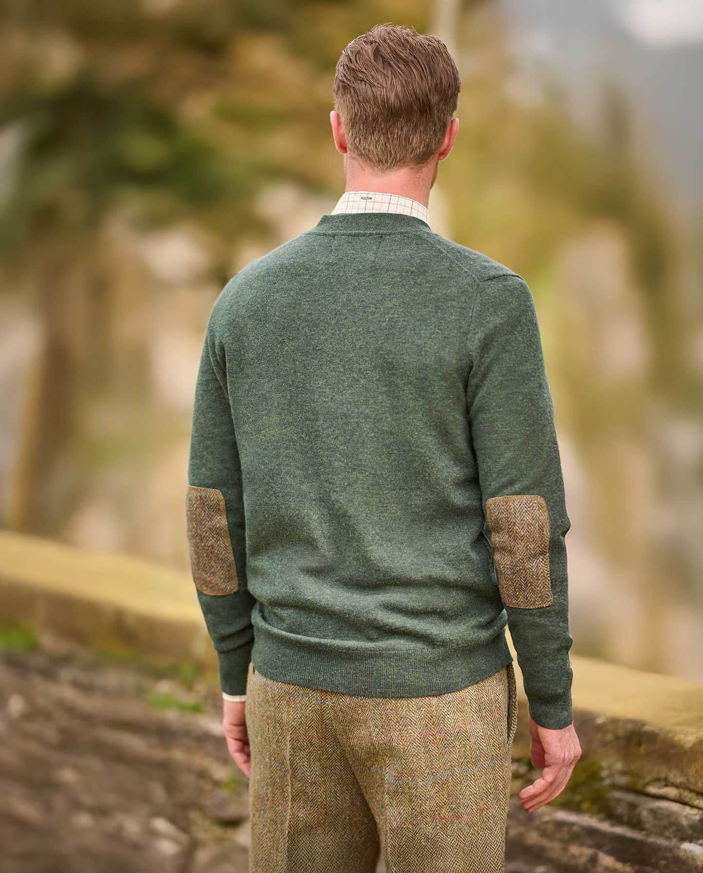 Herren Merino-Strickjacke ''The Cardigan'' in forrest green