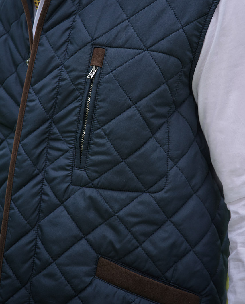 Men's quilted vest ''Charles'' in navy