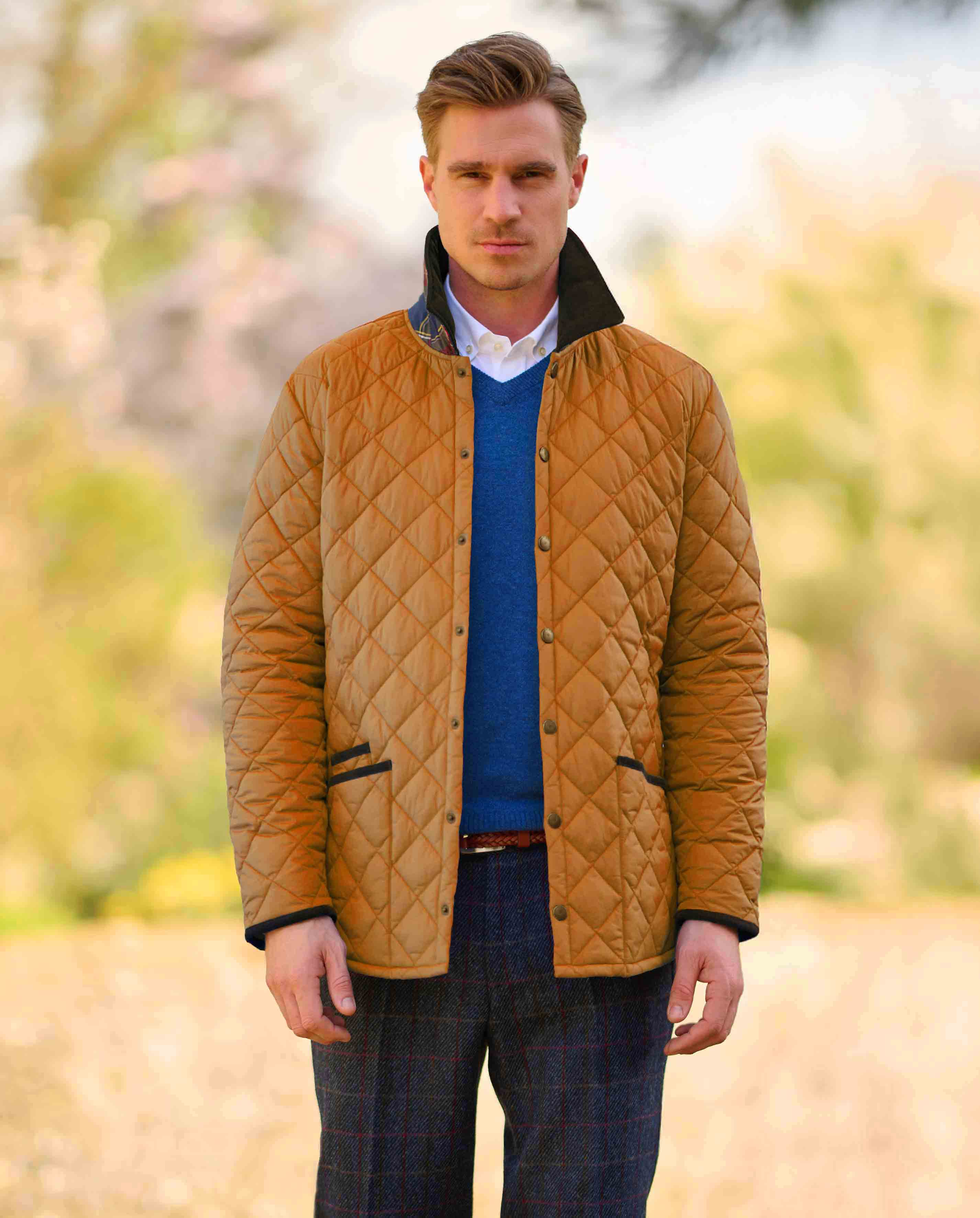 Men's quilted jacket ''York'' in brass