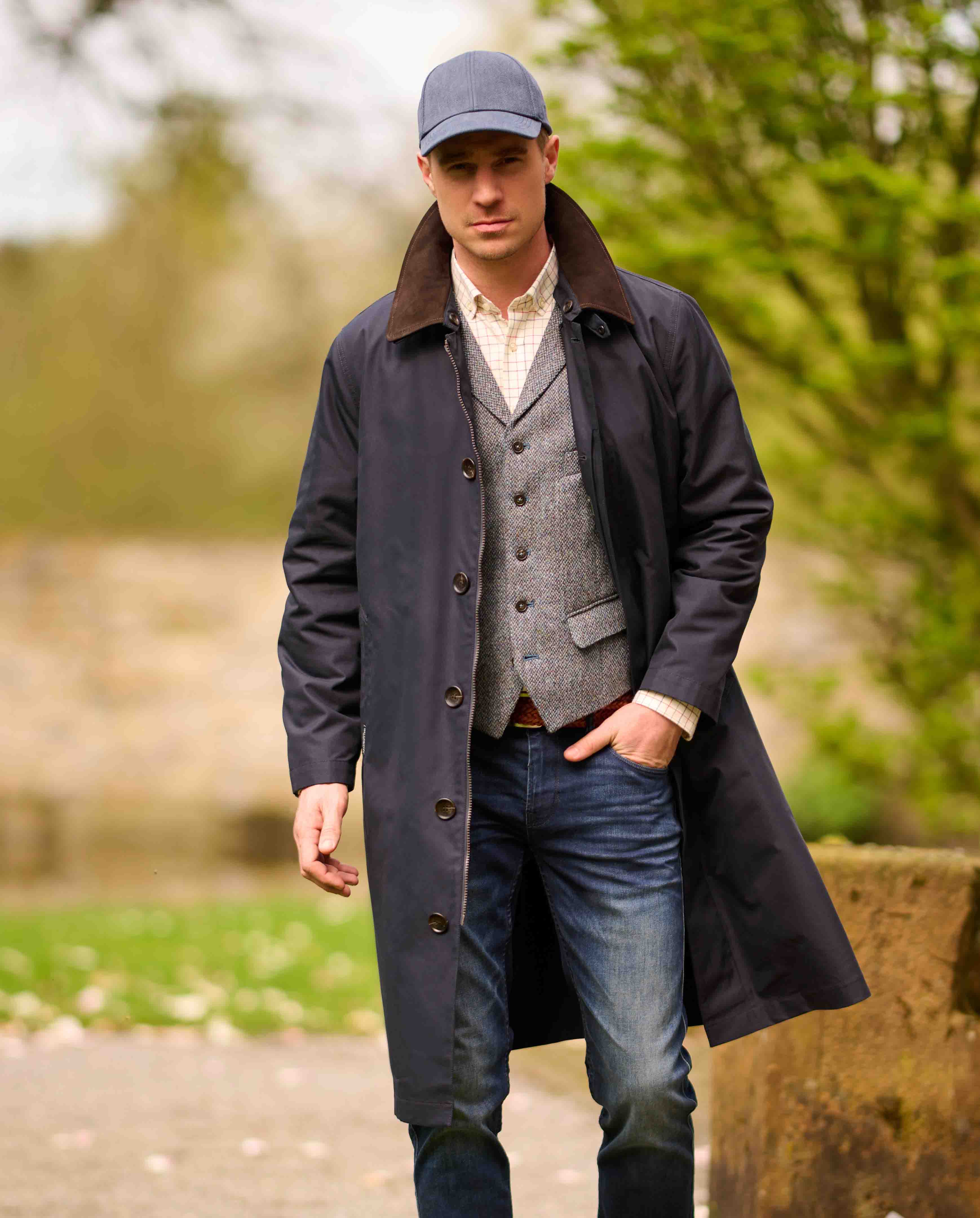 Blue men's coat "Finchester All Season" made of cotton