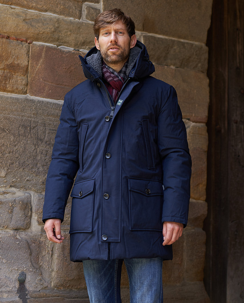 Herren Winter Parka „Byron“ in Navy – abnehmbare Kapuze