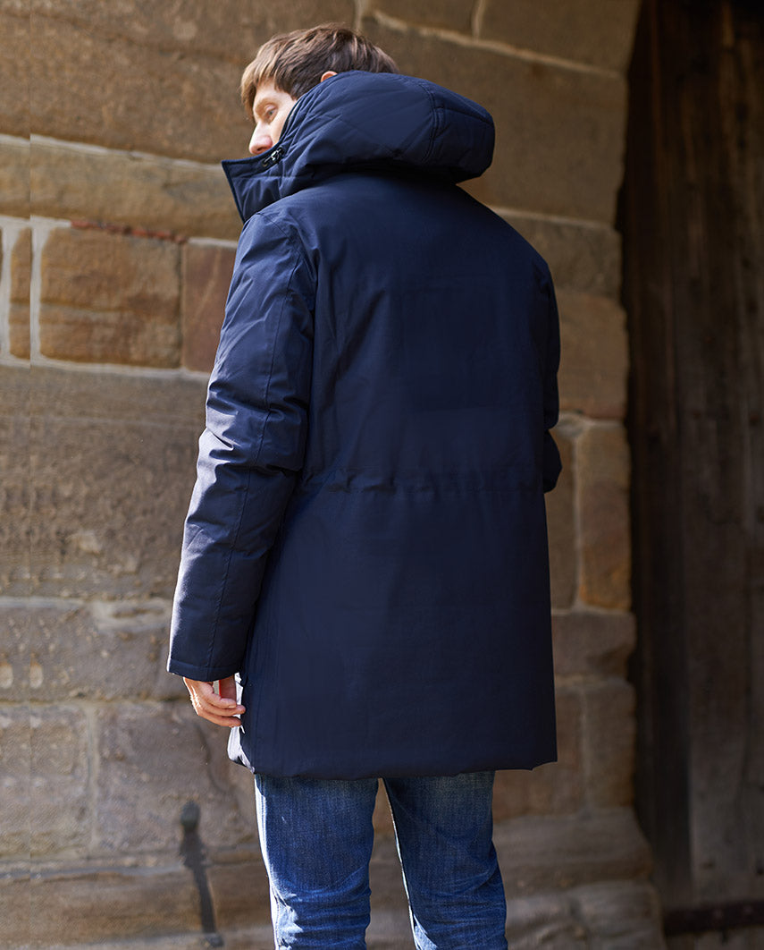 Herren Winter Parka „Byron“ in Navy – abnehmbare Kapuze