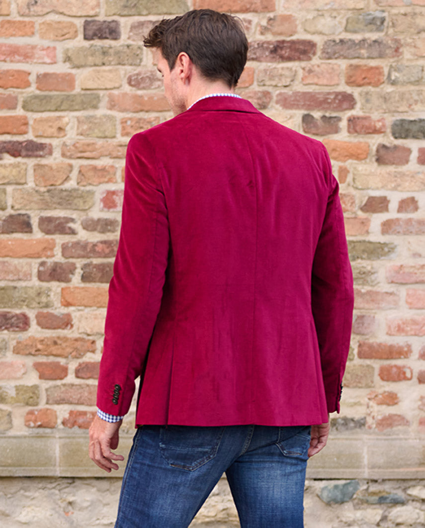 Men's velvet jacket ''London'' in red