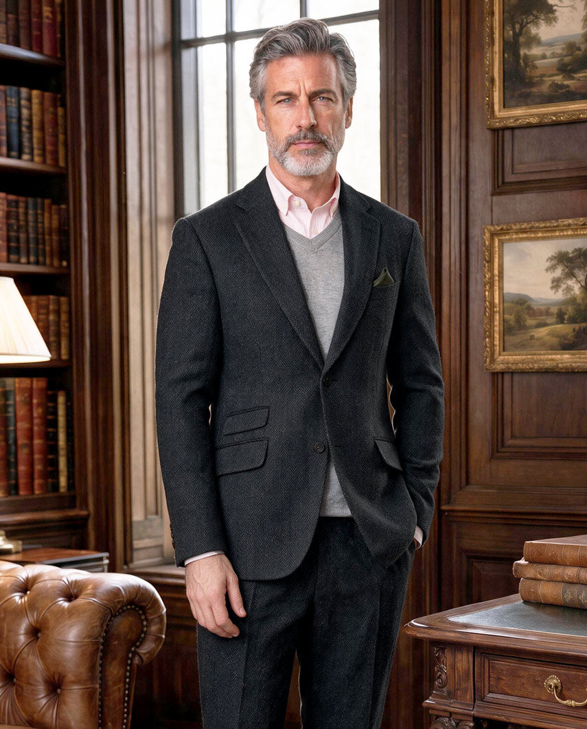 Harris Tweed Jacket "London" in charcoal