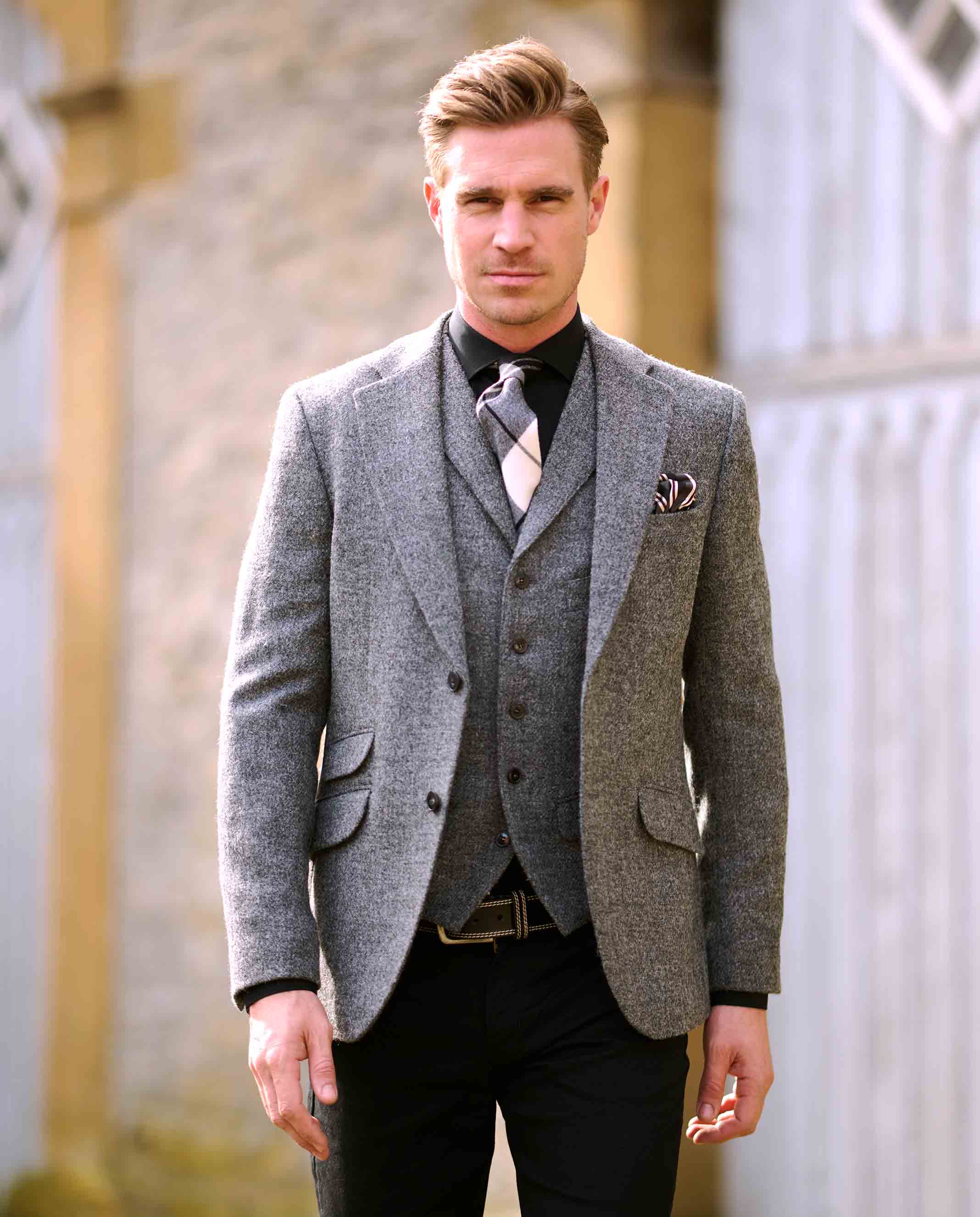 Harris Tweed jacket ''London'' in anthra melange