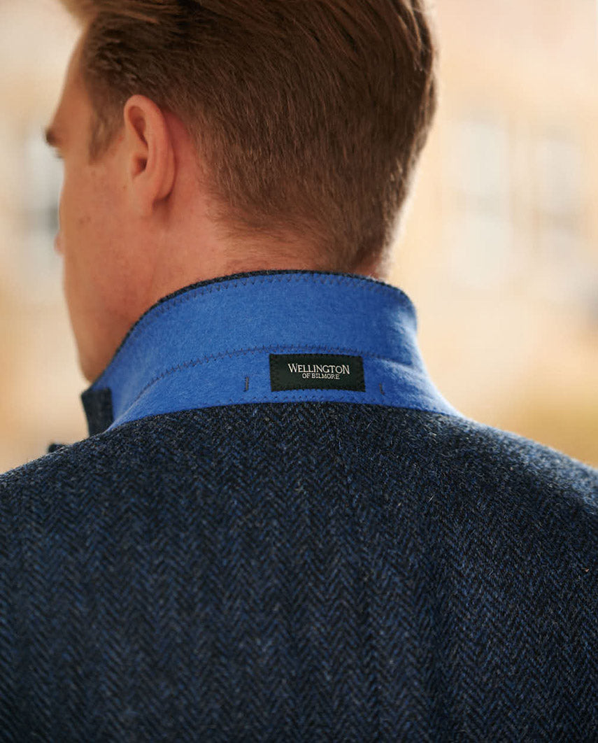 Harris Tweed jacket ''London'' in blue herringbone