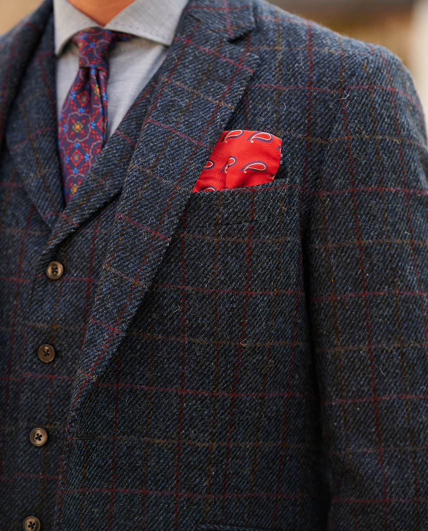 Harris Tweed jacket ''London'' in Scottish blue