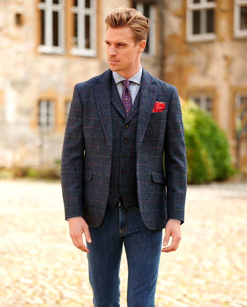 Harris Tweed jacket ''London'' in Scottish blue