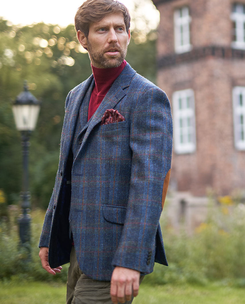 Harris Tweed jacket ''London'' in multi-blue tweed