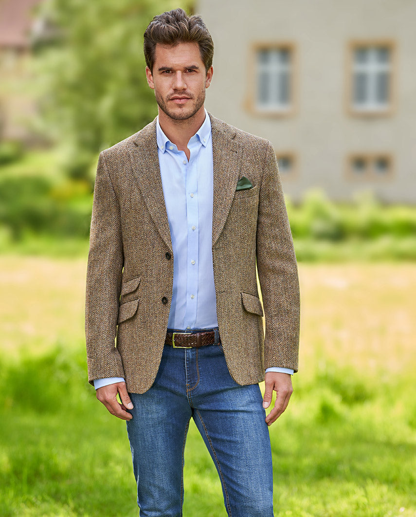 Harris Tweed jacket ''London'' in country herringbone