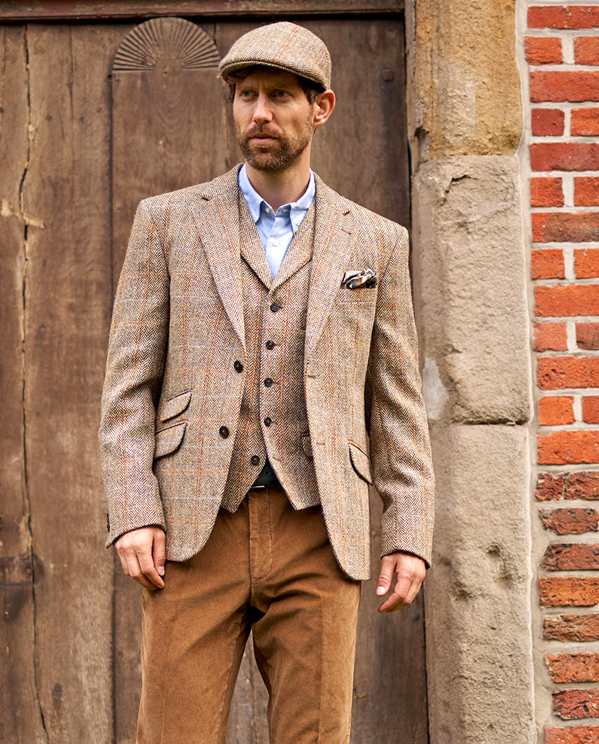 Harris Tweed jacket ''London'' in sand herringbone