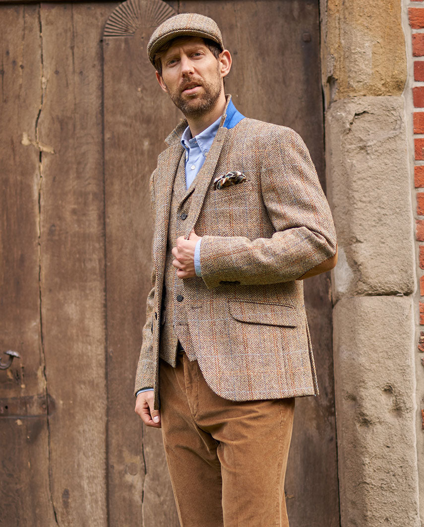 Harris Tweed jacket ''London'' in sand herringbone