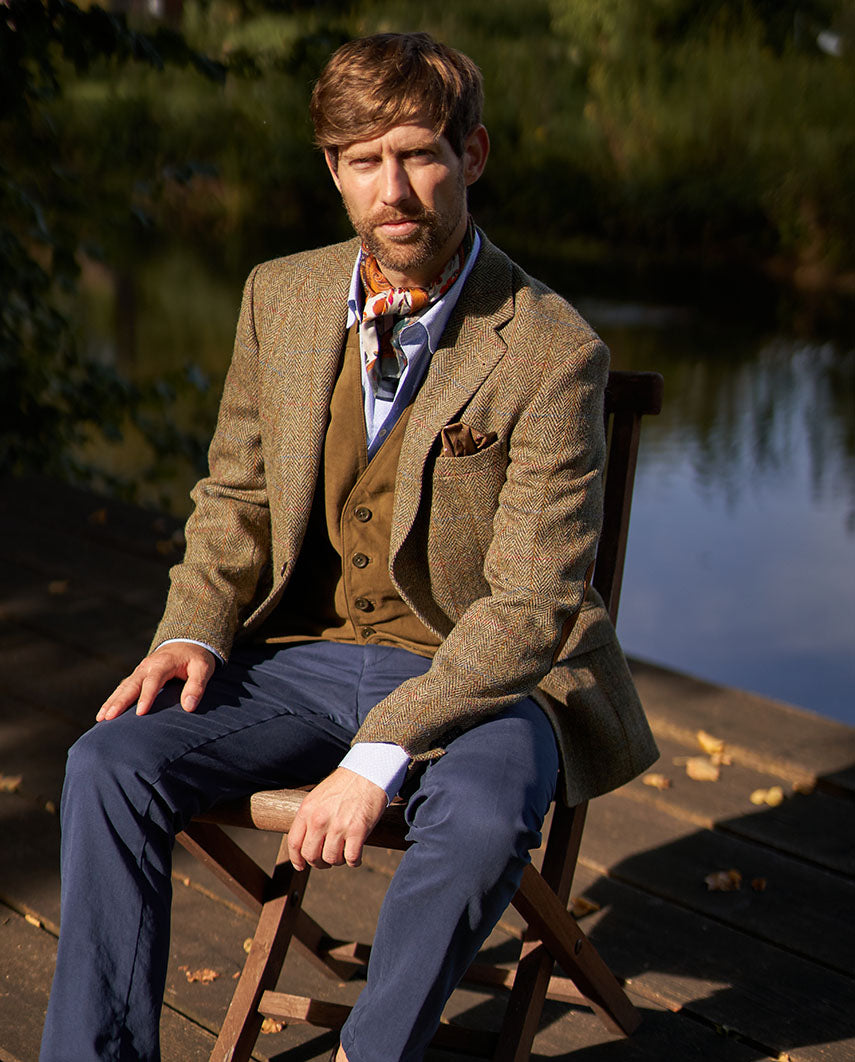 Tweed Sakko Country Sakko Harris Tweed Sakko ''London'' In Light Green