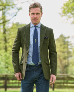 Harris Tweed jacket ''London'' in green Island Herringbone