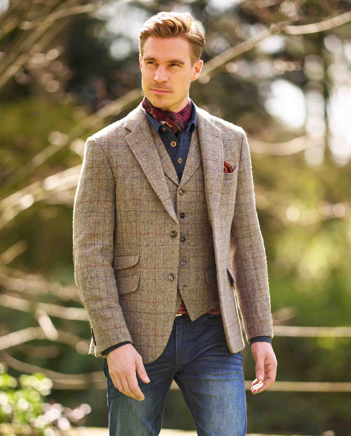 Harris Tweed jacket "London" in Walnut Check