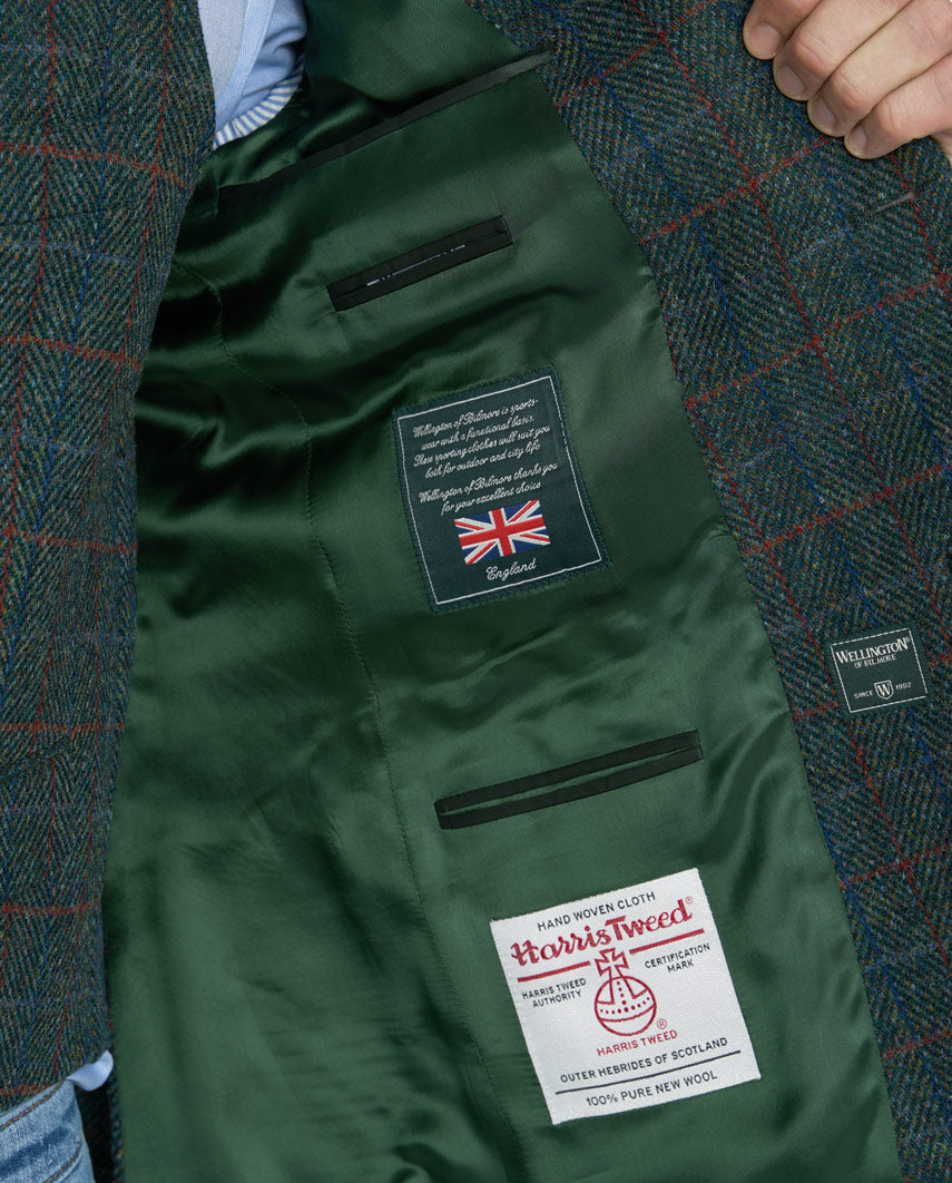 Harris Tweed Sakko ''London'' in royal green Tweed