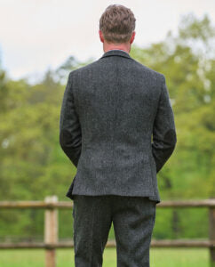 Harris Tweed Sakko ''London'' in grey-red-blue Overcheck