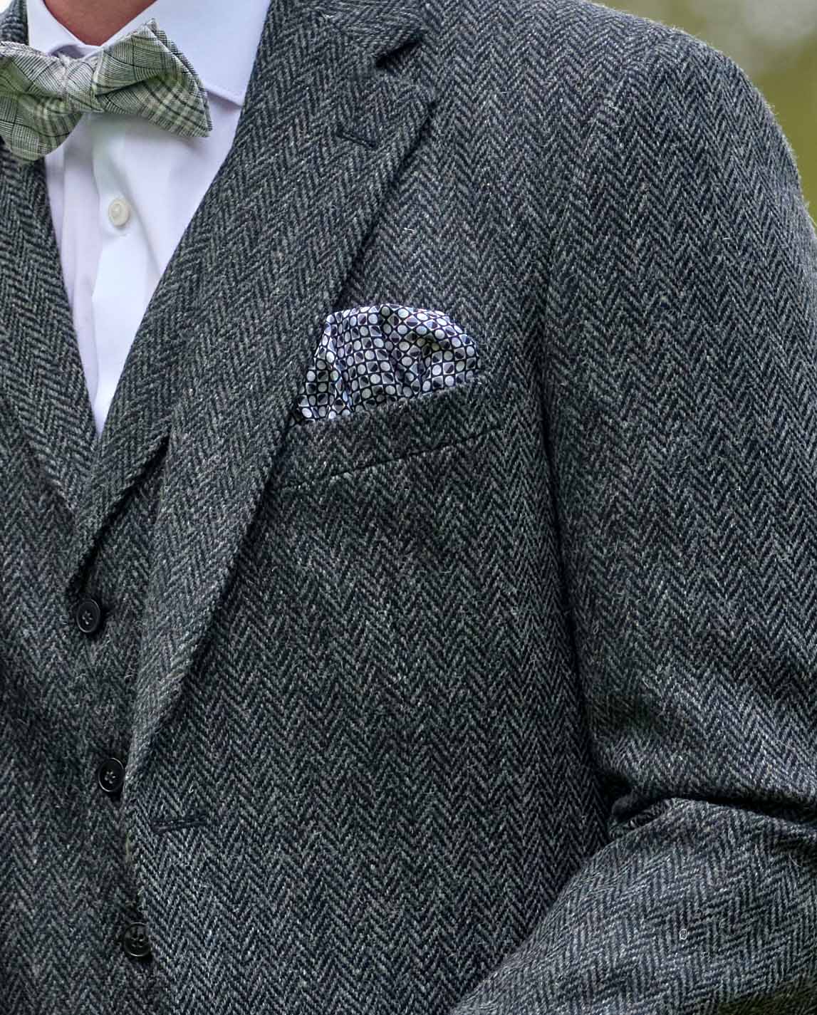 Harris Tweed Sakko "London" in anthra Herringbone