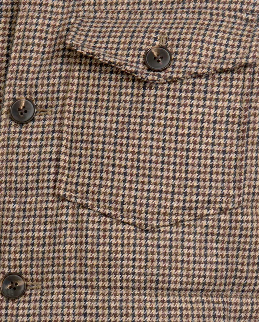 Herren Steppweste ,,Miltown Vest'' im braunen Hahnentritt