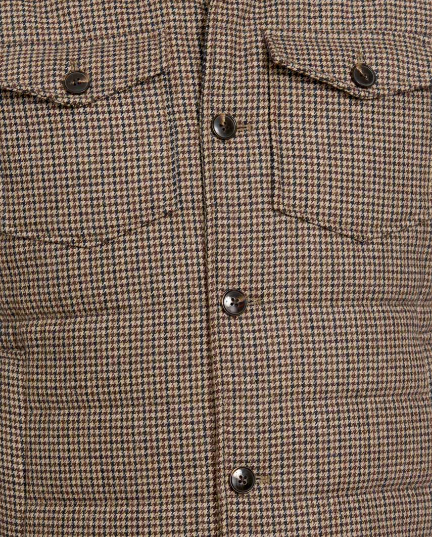 Herren Steppweste ,,Miltown Vest'' im braunen Hahnentritt