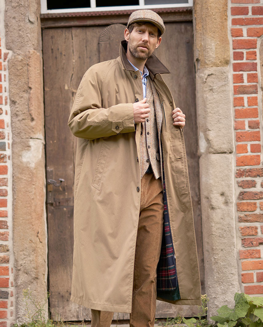 Men's coat ''Bonchester'' with raglan sleeves in dark sand