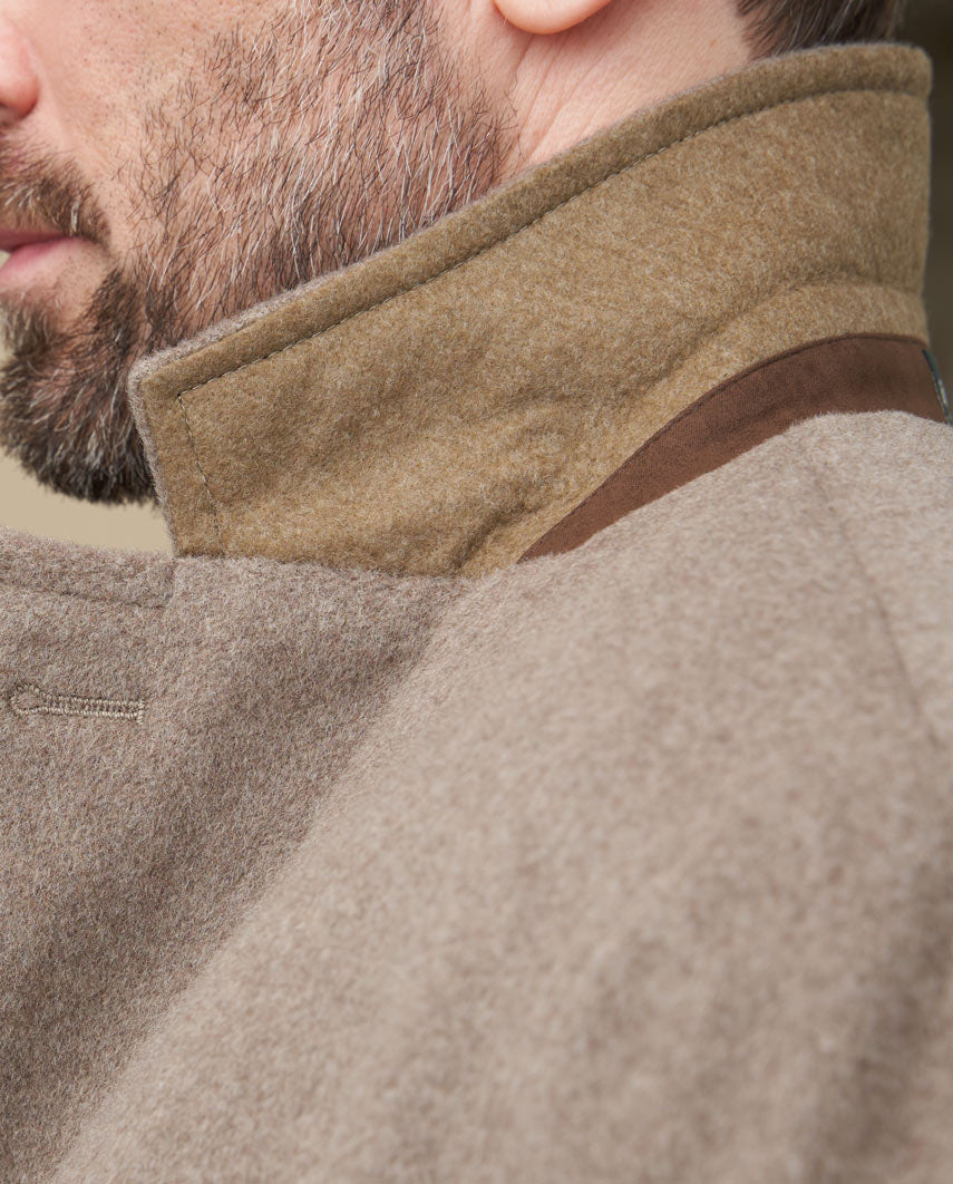 Herrenmantel ''Howard'' in taupe aus Woll-Kaschmirmix