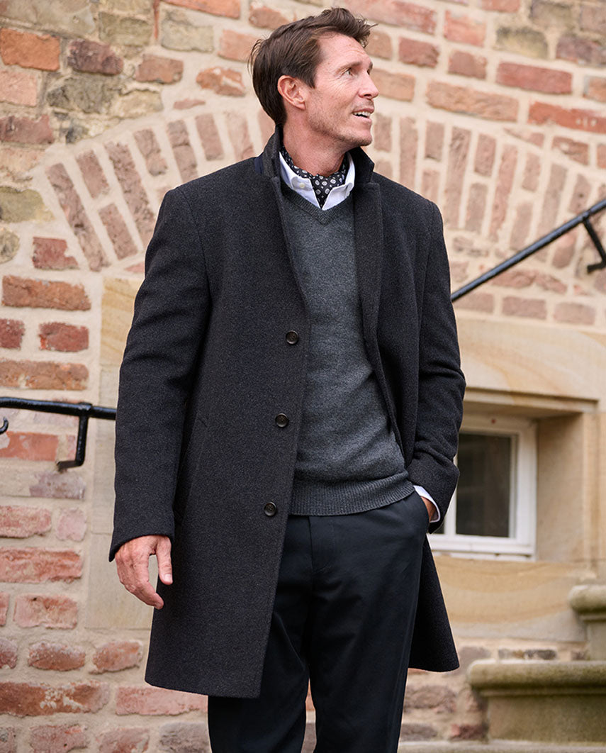 Men's coat ''Howard'' in anthracite made of wool-cashmere quality