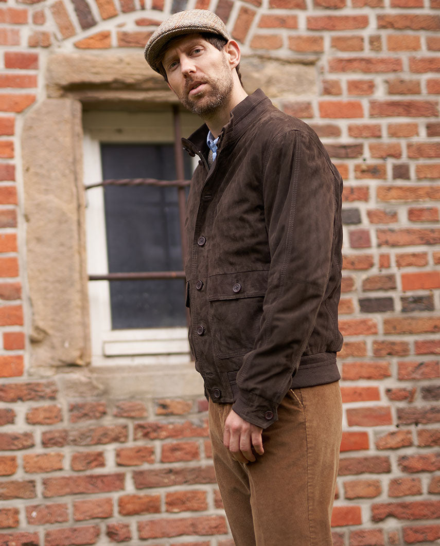 Men's leather blouson ''Winner'' in brown