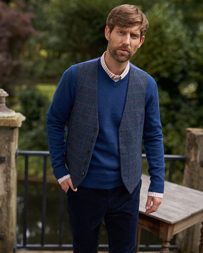 Tailor - Harris Tweed Weste in scottish blue