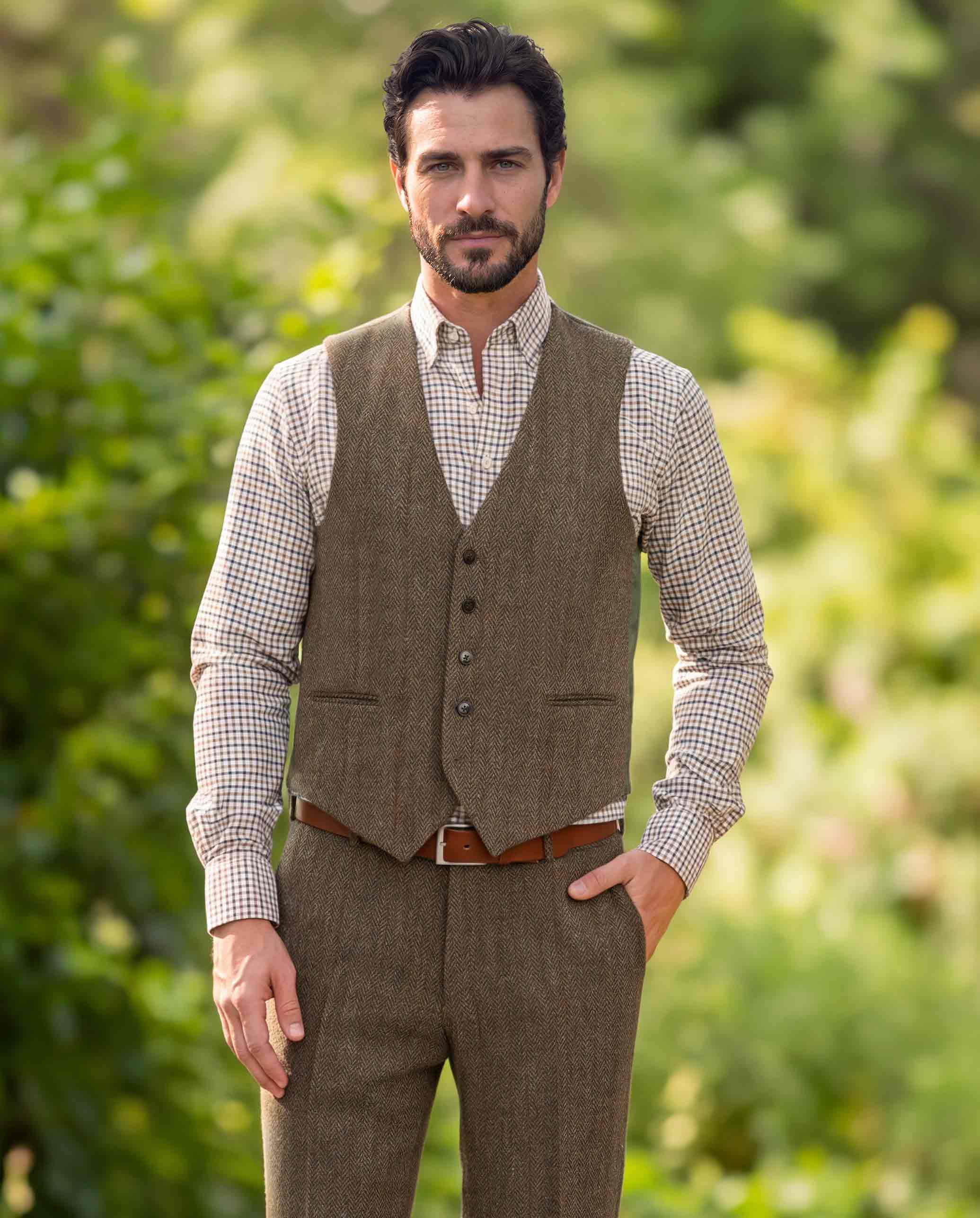 Harris Tweed Weste ''Tailor'' in evergreen
