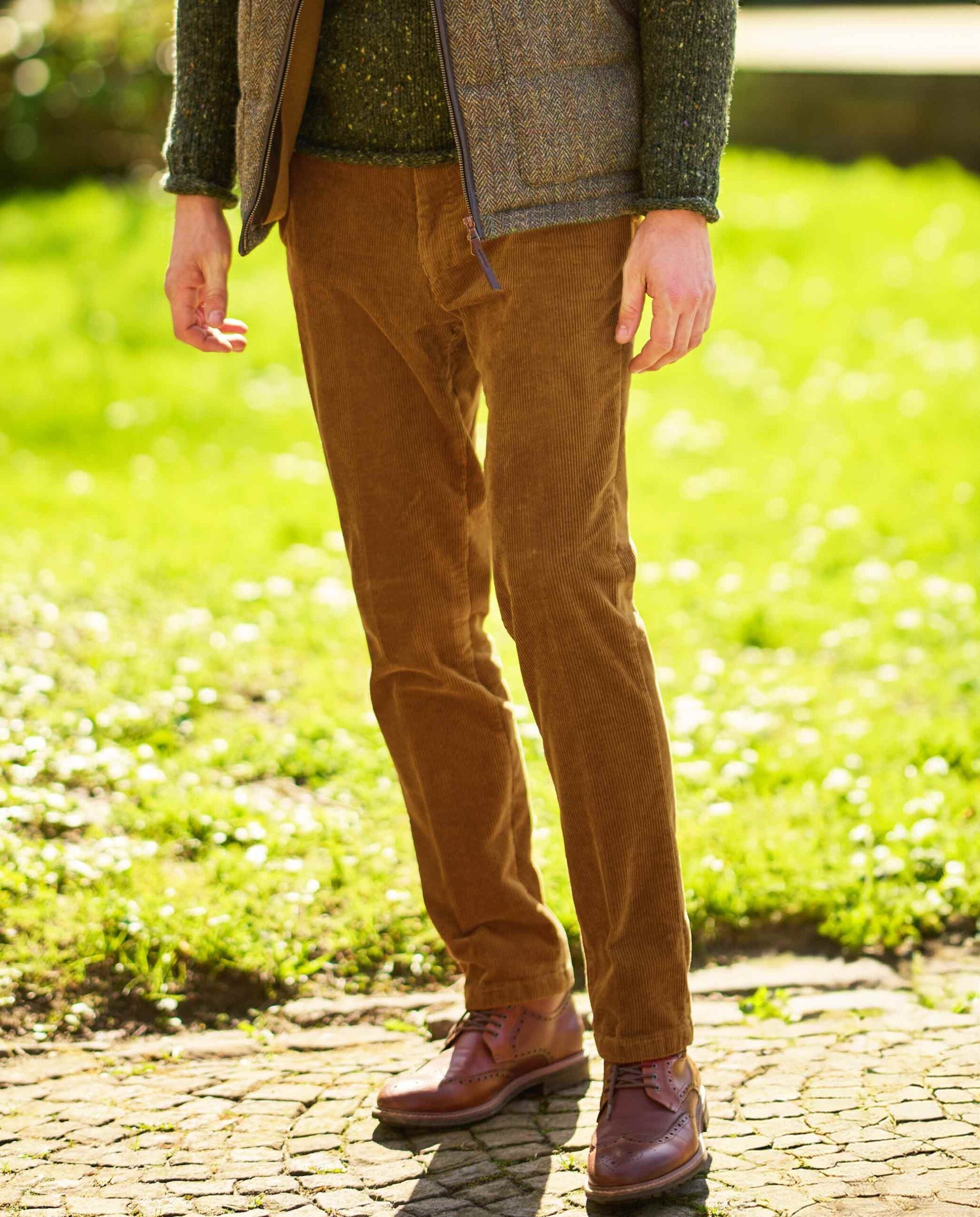 Herren Genua Cordhose ”Mr. Bradley” in cognac