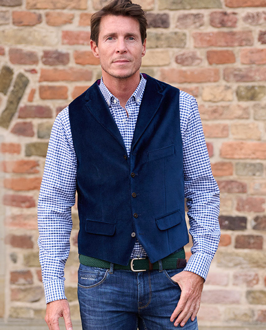 Samtweste ''Wales'' für Herren in marine