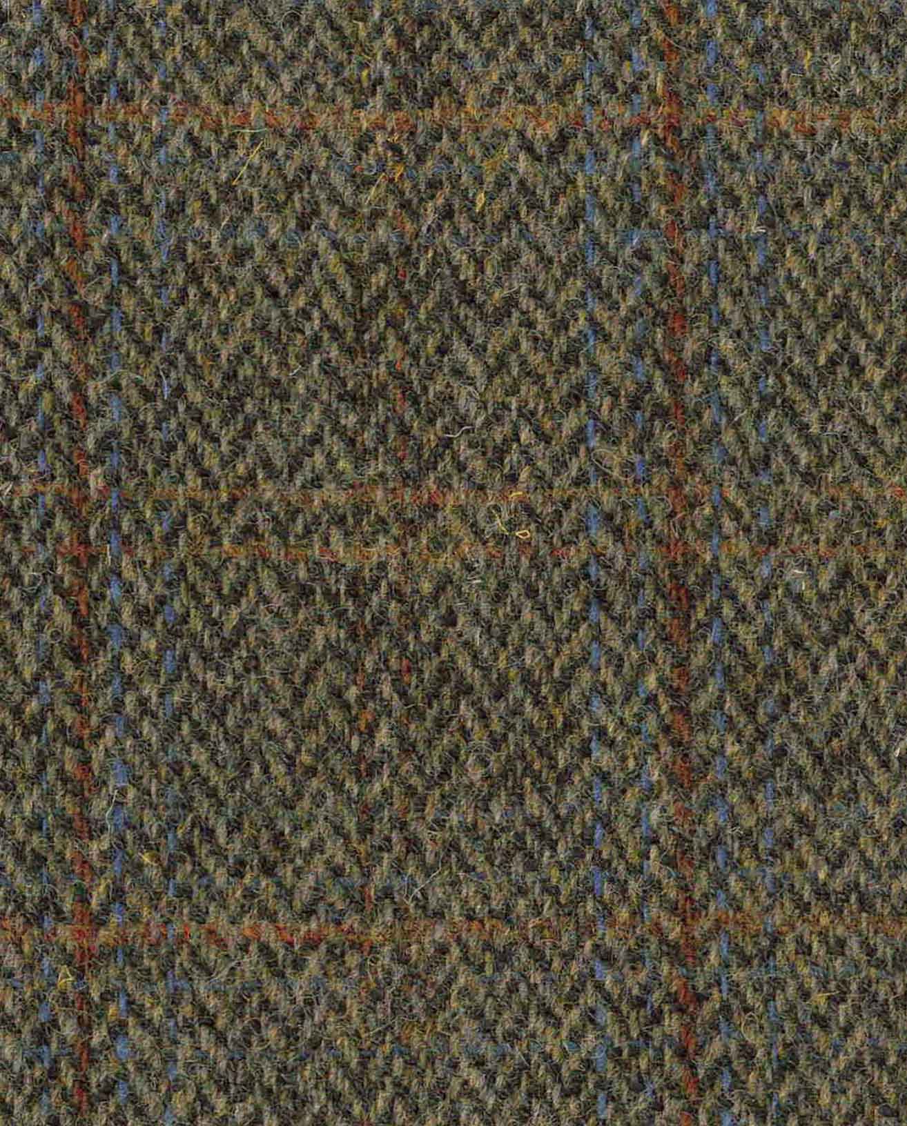 Harris Tweed Weste “Wales” in green-blue herringbone