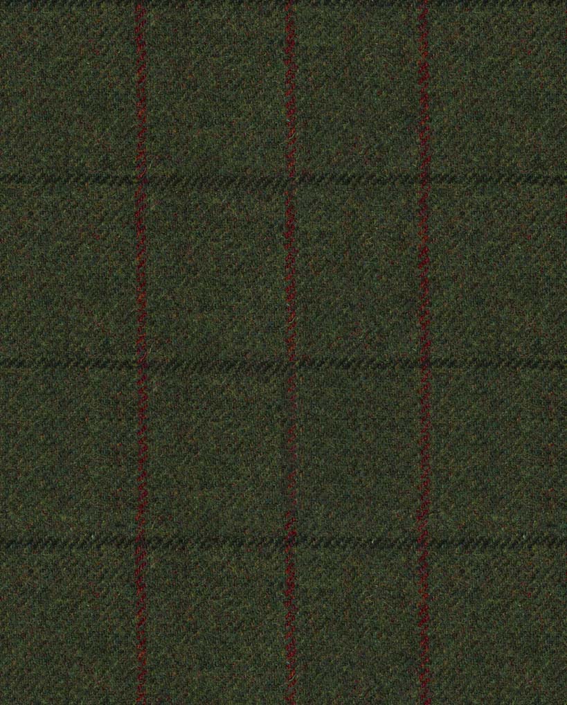 Harris Tweed Weste "Wales" in green Overcheck