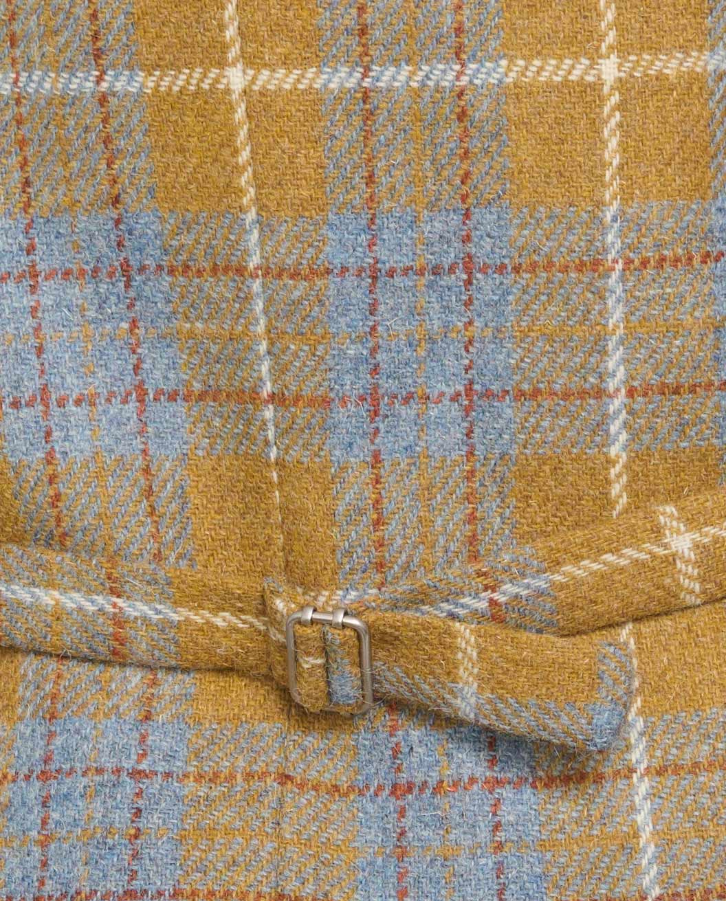 Harris Tweed Weste "Wales" in amber check