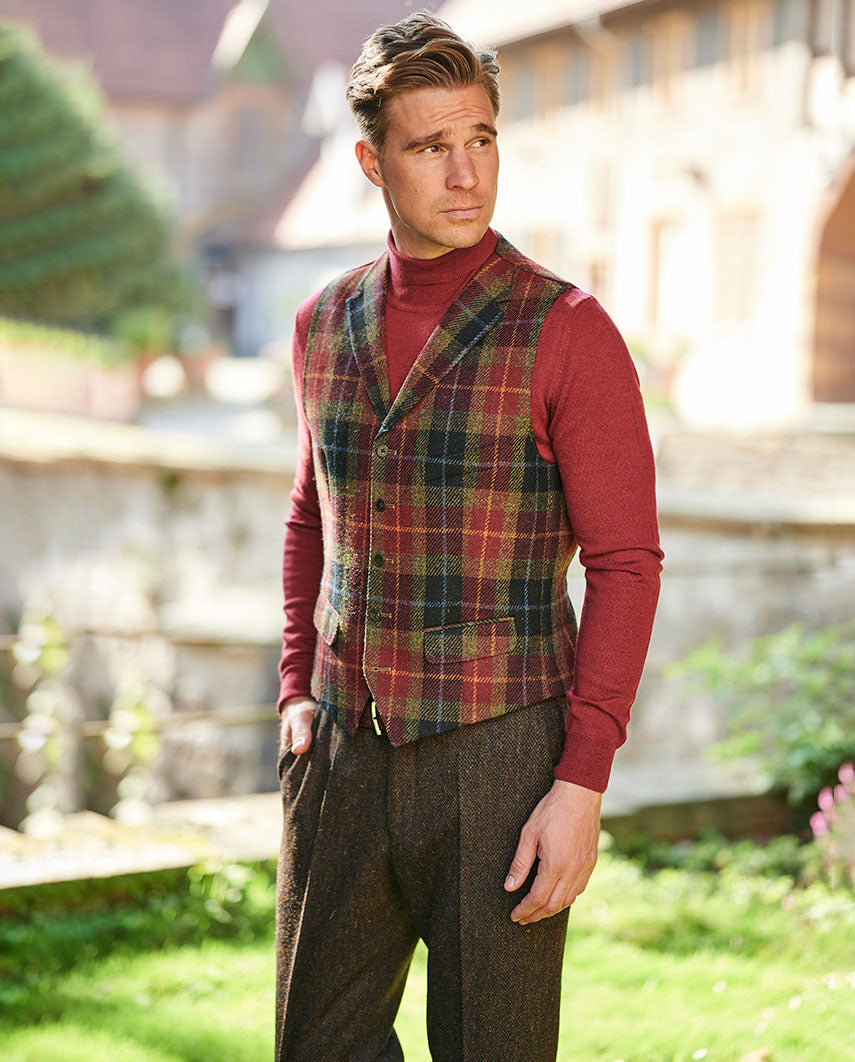 Harris Tweed Weste "Wales" in "Check of Island"