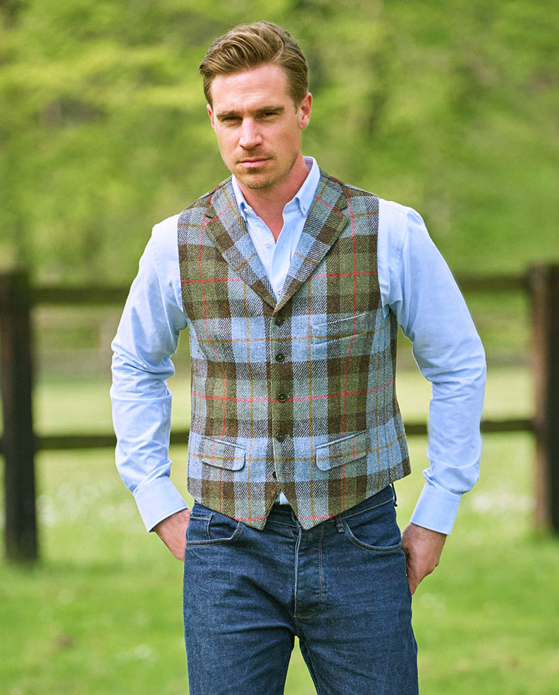 Harris Tweed Weste ''Wales'' im Highland Check