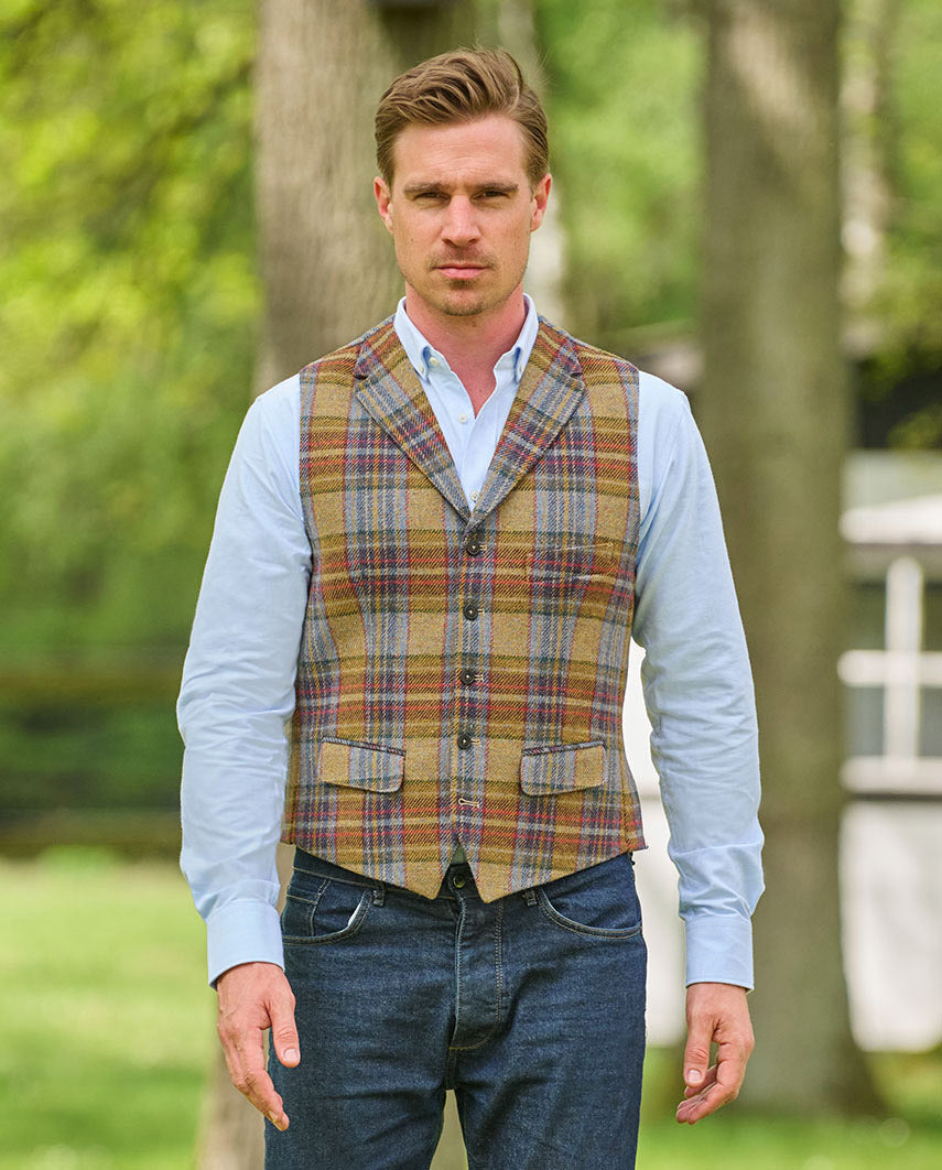 Magee Tweed Weste "Wales" im Multicolor Check