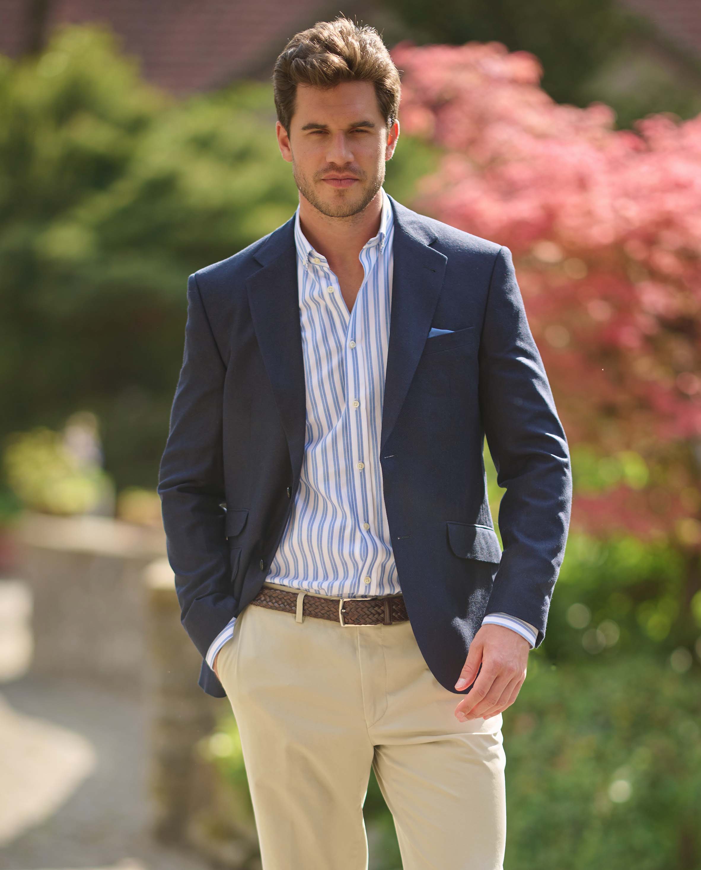 Summer jacket ''London'' made of silk in navy